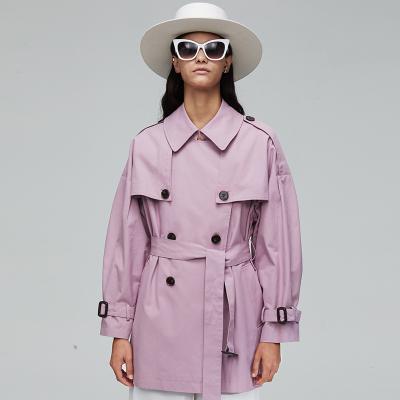 China 2021 Fashion Ladies Ditch Coat Streetwear Women Windproof Classic Double Breasted Jacket Breathable Long Trench Coat With Belt for sale