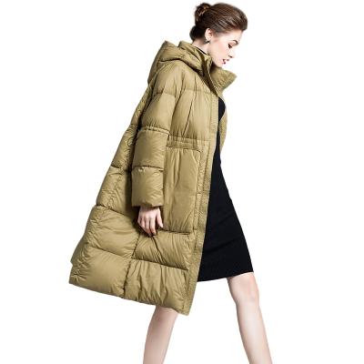 China Hot Selling Fashion Women's Waterproof Down Jacket In Winter Long Warm Goose Down Coat for sale