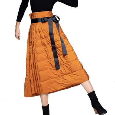 China Breathable winter long dress in the dress high-end slim vest fashion white duck down the feather skirt down the jacket for sale