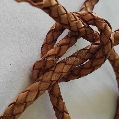 China Wholesale High Quality 6mm Multi Colors PU Artificial Leather Material Braided Rope for sale