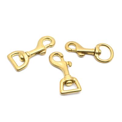 China High Quality Solid Brass Swivel Spring Hook Metal Snap Snap Hooks With Ring For Pet Collar Accessories for sale