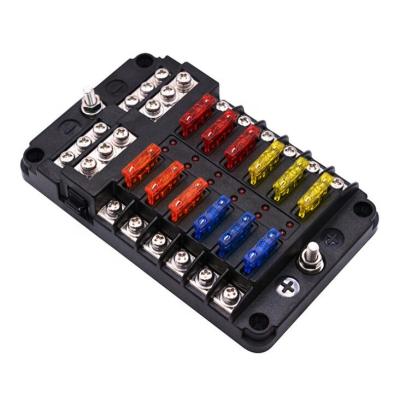 China 12 Strip Automotive LED Indicator Fuse Holder With Negative Bus for sale