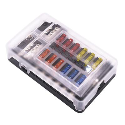 China With Negative Bus 4 6 8 10 12 Way 1 In 1 Out Fuse Box Module Blade Fuse Holder For Auto Boat Marine Tractor Car for sale