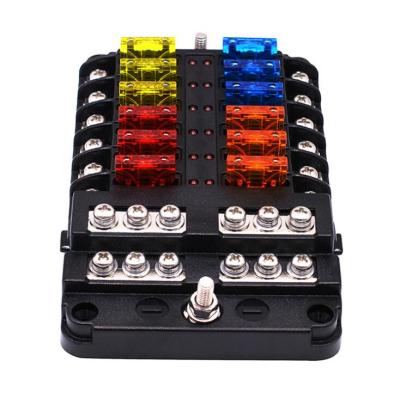 China Automotive Auto Fuse Holder 12v 24v 12 Strip Relay Box And Automotive Fuse Holder for sale