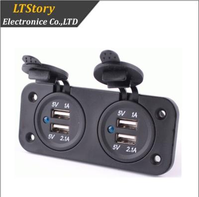 China Dual USB Panel Outlet USB Port Charger Socket For Car Boat Marine Mototrycle for sale