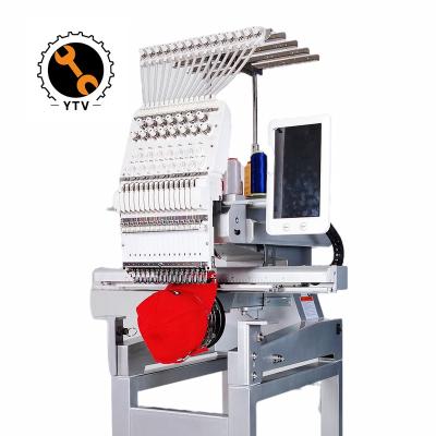 China Apparel Machine Hot Selling 12 15 Color Single Head Embroidery Machine Flat Hat T-shirt Apparel Machinery for sale