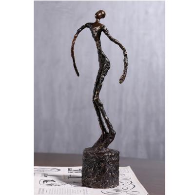 China Abstract Creative Minimalist Room Chinese Retro Model Decoration Art Sculpture Metal Figure Small Home Decoration Crafts for sale