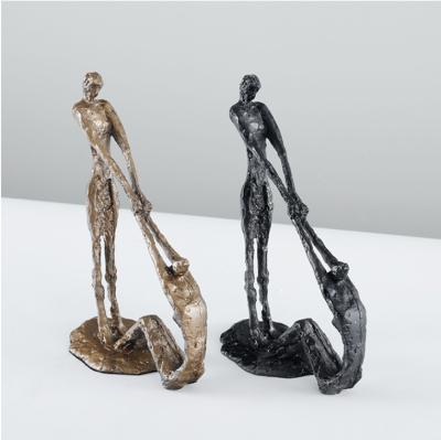 China Black Iron Simple Modern Minimalist Art Sitting Figure Soft Abstract Bronze Sculpture Decoration Desktop Decoration for sale