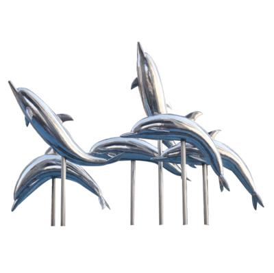 China China Garden Art Animal Stainless Steel Dolphin Sculpture Hot Selling Art and Collection China... for sale