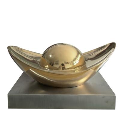 China China Sculpture Business Gifts Indoor Plating Ingot 304# Stainless Steel Metal Art And Collectibles China for sale