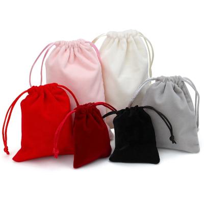 China OEM Aseptic Manufacturing Custom Logo Wholesale Soft Pink Small Drawstring Velvet Gift Bag Pouch for sale