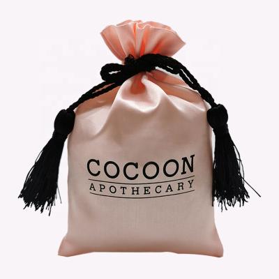 China Nice High Quality Drawsting Ornament Satin Accessory Bags With Tassels for sale