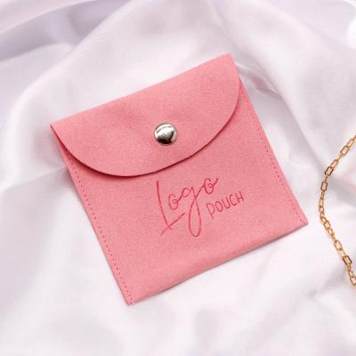 China Instant Button Making Custom Wholesale Jewelry Button Envelope Bag Suede Microfiber Pouch Jewelry for sale