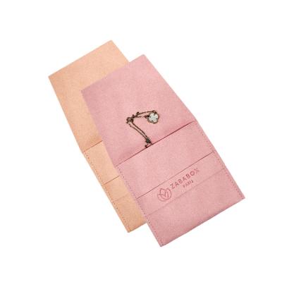 China Custom Interrupt Logo Netting Microfiber Interrupt Punch Jewelry Packaging Bags for sale