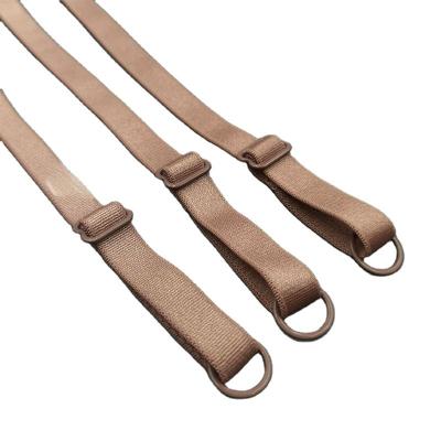 China Underwear Elastic Custom Finish Shoulder Strap Adjuster Adjustable Nylon Bra Straps With Ring And Slider Buckle for sale