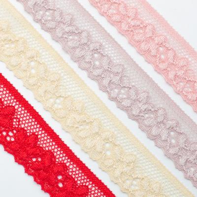 China High quality elastic underwear lace up elastic band 2cm elastic band nylon knitted lace for sale