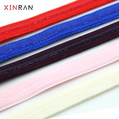 China 10mm Colored Elastic Non - Slip Unbreakable With White Elastic Band Silicone Black Web Elastic Band For Wigs Making for sale