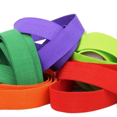 China High Quality Multi Colored Line Elastic Band Spandex Elastic Bands 2cm Rope Elastic Band Ribbon Knitted Elastic Band Clothing for sale