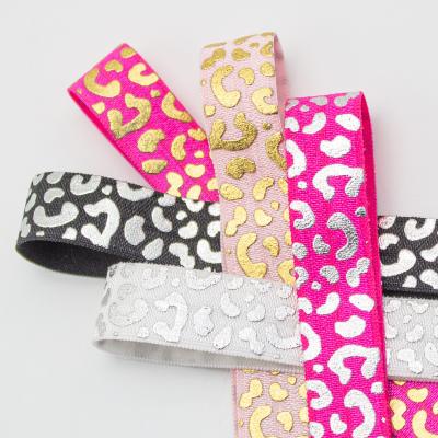 China Elastic Custom Leopard Printed Elastic Hair Tie 5/8