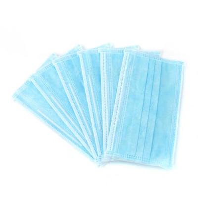 China Adult Earloop Face Mask Blue Color Disposable 3 Ply Face Mask for sale