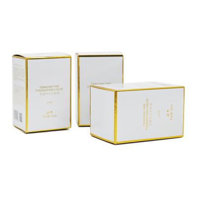 China Recycled Materials Custom Printed Logo Embossing Deboossing Small Tube Cosmetics Boxes Gold UV Printing Skin Care Cream Box for sale