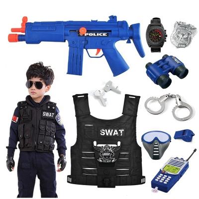 China Role Playing Funny Toys Children School Education Toys Pretend Game Role Playing Playset Police Armor Plastic Pretend Toy Police Gun Set Game for sale