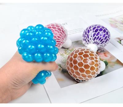 China 2022 Soft Sensory TPR Squishy Sensory Squishy Toy Multicolor Pectin Pectin Prank Prank For Kids Mesh Grape Squishy Balls With Lid for sale