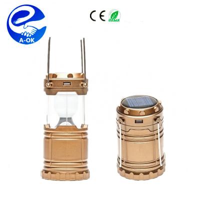 China UN-CORRECT New Designed Hot Sale China LED Desktop Solar Camping Light With Mobile Phone Charger for sale