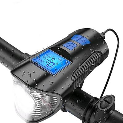 China USB Bike Headlight Front Light Handlebar Aluminum Cycle Fill Light with Digital LCD Display Waterproof Bicycle Light Cycling Accessories for sale