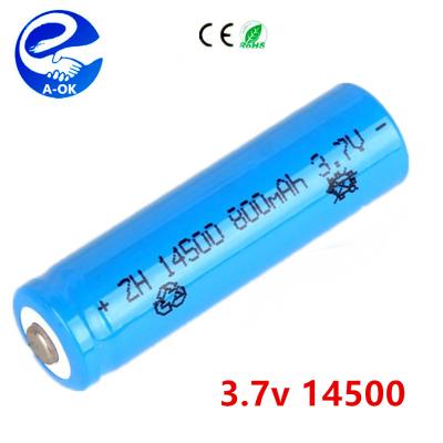 China Toys 3.7V 14500 Li-ion Battery Rechargeable Lithium Ion Battery 700mah, 600mah, 500mah, 400mah for sale