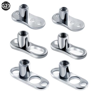 China G23 FASHIONABLE 14G solid micro titanium dermal anchor 2MM and 2.5MM dermal base with holes body piercing jewelry for sale