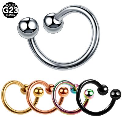 China 10PCS G23 TRENDY Titanium S Shaped Eyebrow Rings Ball Ear Bone Studs Spiral Twist Earring Lip Nose Piercing Jewelry Accessories for sale