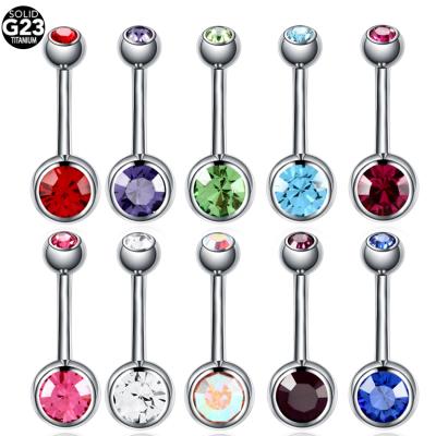 China FASHION Titanium Navel Piercings Navel Ombligo Barbell Piercings Crystal Piercing Navel Rings Bar Rings Men Women Body Jewelry for sale