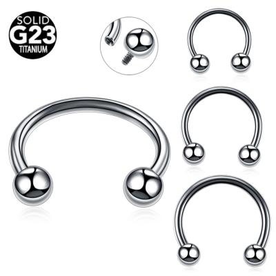 China FASHIONABLE Titanium Horseshoe G23 Septum Nose Lip Rings Helix 6-10mm BCR Barbell Body Piercings Circular Piercing Jewelry 16G for sale