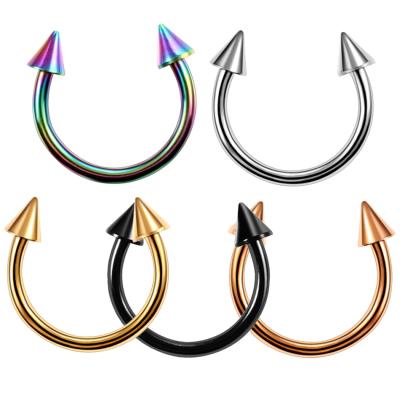 China FASHIONABLE Wholesale Titanium Labret Lip Piercings Helix Septum Ear Nose Septum Circle Lip Eyebrow Piercing Ear Piercing CBR Body Jewelry 16G for sale