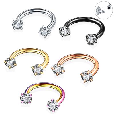 China Internal Piercing Captive Circle Ring Belly Piercing Jewelry Septo Earring 16G Steel Septo Earring Septo Lip Eyebrow Ear Septum Cartilage Helix for sale