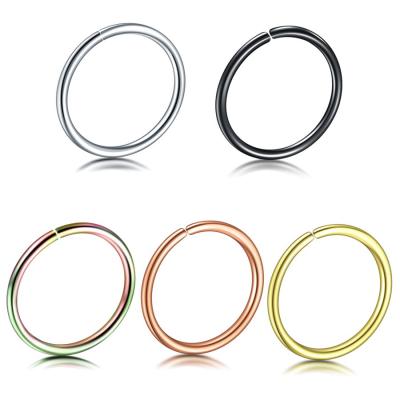 China Wholesale FASHIONABLE 20G Steel Seamless Hinged Ring Septum Clicker Tragus Helix Ear Nose Circle Cartilage Piercing Jewelry for sale