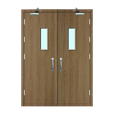 China Modern Design Interior Luxury Double Glass Rated Proof Residential Steel Wood Fire Doors Walk Out Office School Front for sale