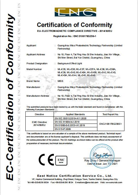 CE - Guangzhou Miss Photoelectric Technology Partnership (limited Partnership)