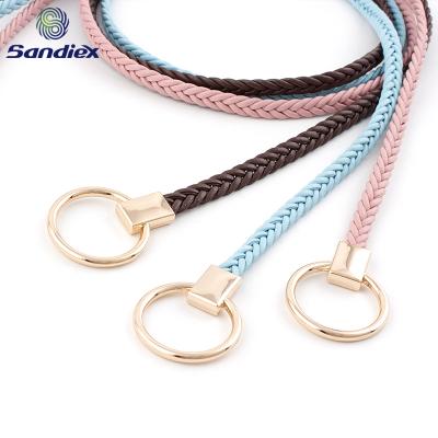 China Factory Wholesale Cheap Flatback Thin Universal Size Woven Decorative Braided Belt For Sale for sale