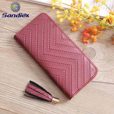 China China Supplier New Designer Purse Luxury Long Ladies Wallets Leather Trim for Fashionable Women for sale