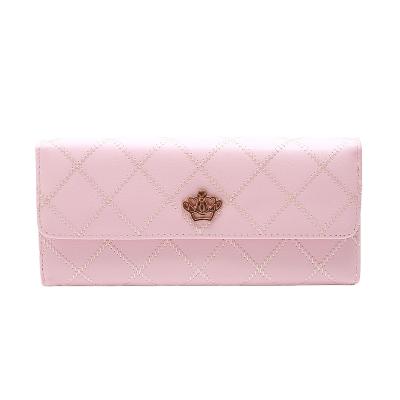 China Factory Price Fashion Women Waterproof Custom Wallet With Crown Logo Handmade PU Leather Lady Wallet Purse For Gift for sale