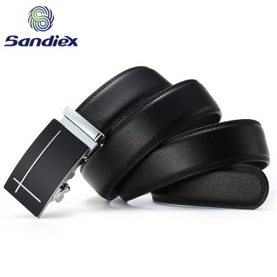 China Custom Genuine Leather Flatback Belt Can Print Logo Man's Automatic Belts For Men Cowhide Belt For Wholesale for sale