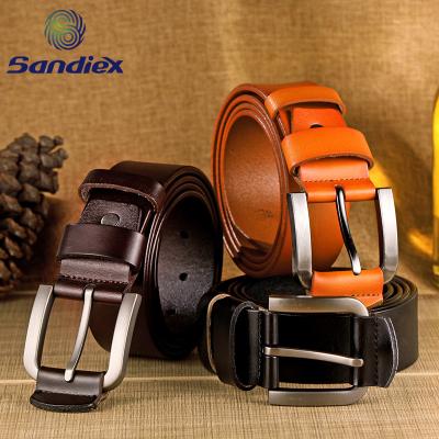 China Hot Sale Flatback Pin Buckle Smooth Wide New Designer Genuine Leather Belts For Men for sale