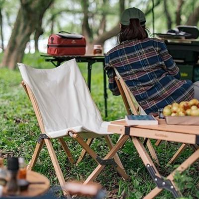 China Fishing Camping Picnic SHIMOYAMA Outdoor High End Quality Canvas And Wood Material Comfortable Folding Deck Chairs Picnic Travel Camping Folding Beach Chairs for sale