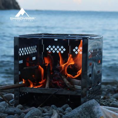 China SHIMOYAMA BBQ Grill Table Stand Korean Portable Outdoor Smokeless Gas Stove Eco-friendly Charcoal Windproof for sale