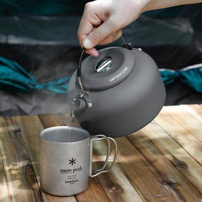 China Portable With Hanging Handle SHIMOYAMA 0.7L And 1.3L Camping Water Tea Cooking Kettle Camping Kettle Portable Titanium Ultralight Pot for sale