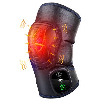 China Rechargeable Leather Joint Foot Massage Belt USB Wrap Vibration Knee Pad Electric Heating Massager for sale