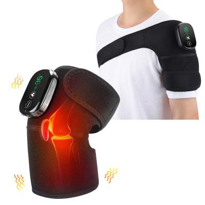 China Electric Vibration Wireless Joint Physiotherapy Wrap Shoulder Heating Pain Relief Foot Arthritis Knee Massager With Heat for sale