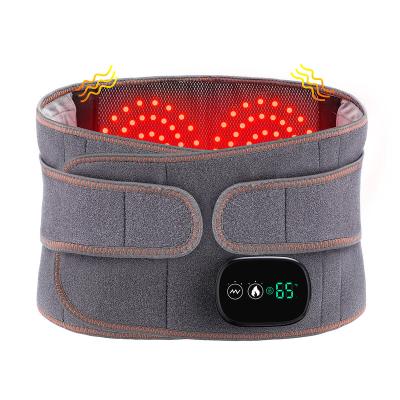 China Waist Lumbar Support Vibration Waist Massager Belt Pain Relief Wireless Electric Far Infrared Heating Massager for sale